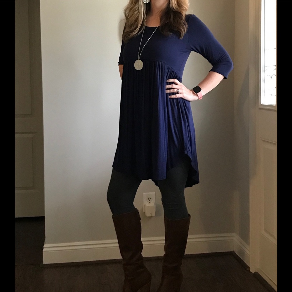 ๐๐๐ Navy Blue Baby Doll Dress - Picture 4 of 4